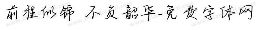 前程似锦 不负韶华字体转换
